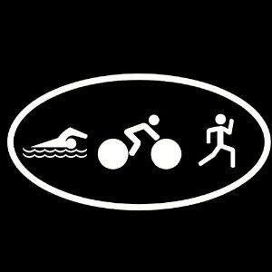 Triathlon Logo - Amazon.com: New Triathlon Logo Decal Sticker Swim Bike Run Cycling ...
