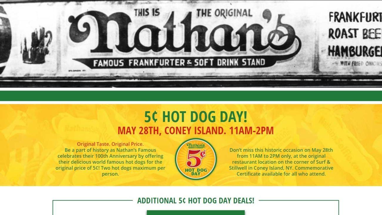 Nathan's Logo - Nathan's Famous celebrates 100th anniversary with 5-cent hot dogs ...