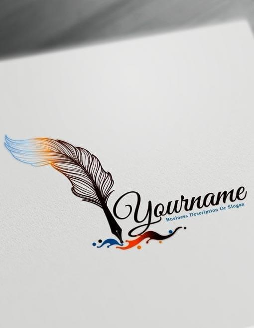 Fountain Logo - Fountain Pen Logo Design Maker – Free feather pen Logo Maker Online