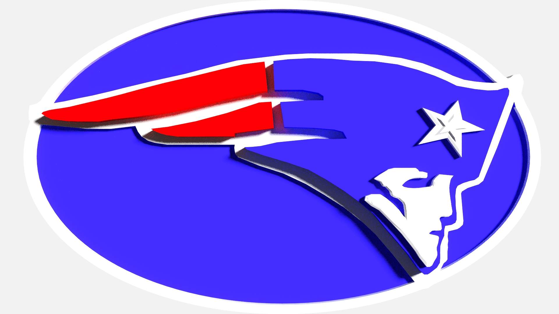 Patroits Logo - New England Patriots Logo 3D Model