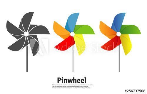 Pinwheel Logo - The pinwheel logo flat icon vector illustrations. - Buy this stock ...