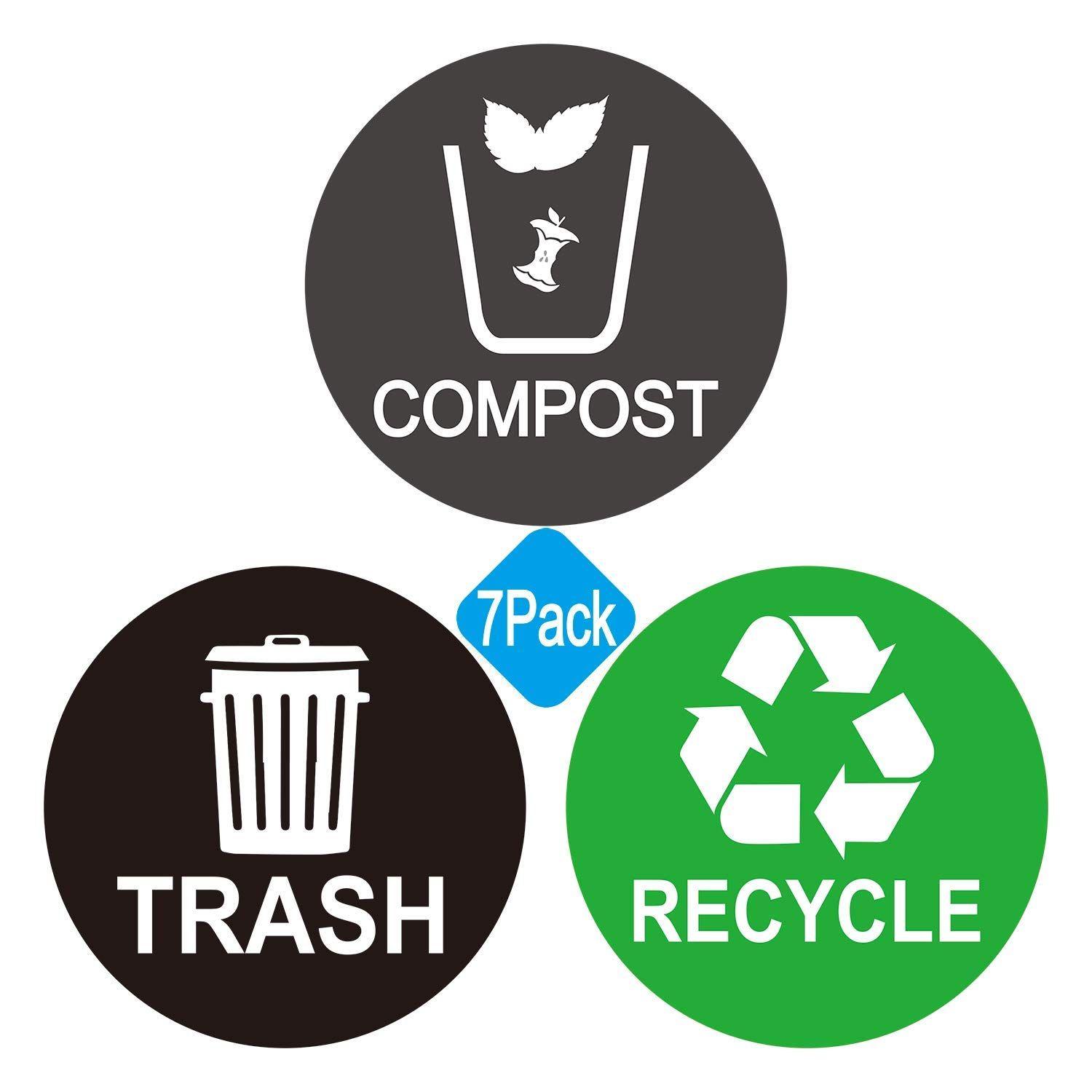 Compost Logo - Amazon.com: Recycle and Trash bin Logo Stickers - Recycle Sticker ...