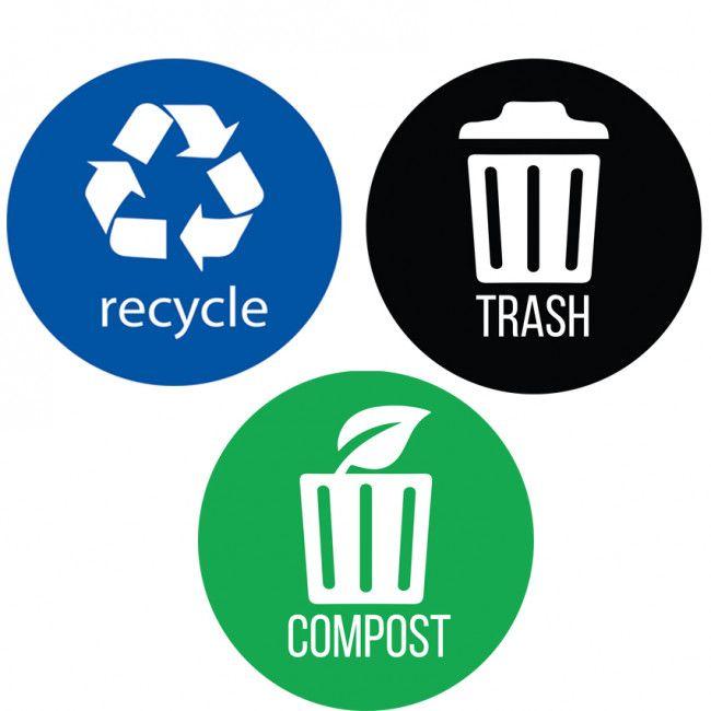 Compost Logo - iTouchless, Trash & Compost Premium Vinyl Stickers Size