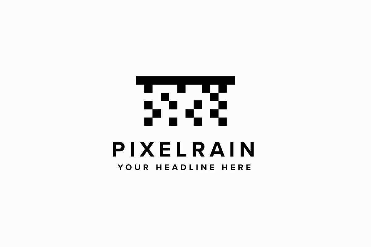 Rain Logo - Pixel Rain Logo Template