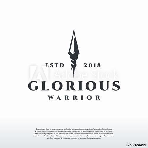 Spear Logo - Glorious Warrior Logo vintage, Spear logo template this stock