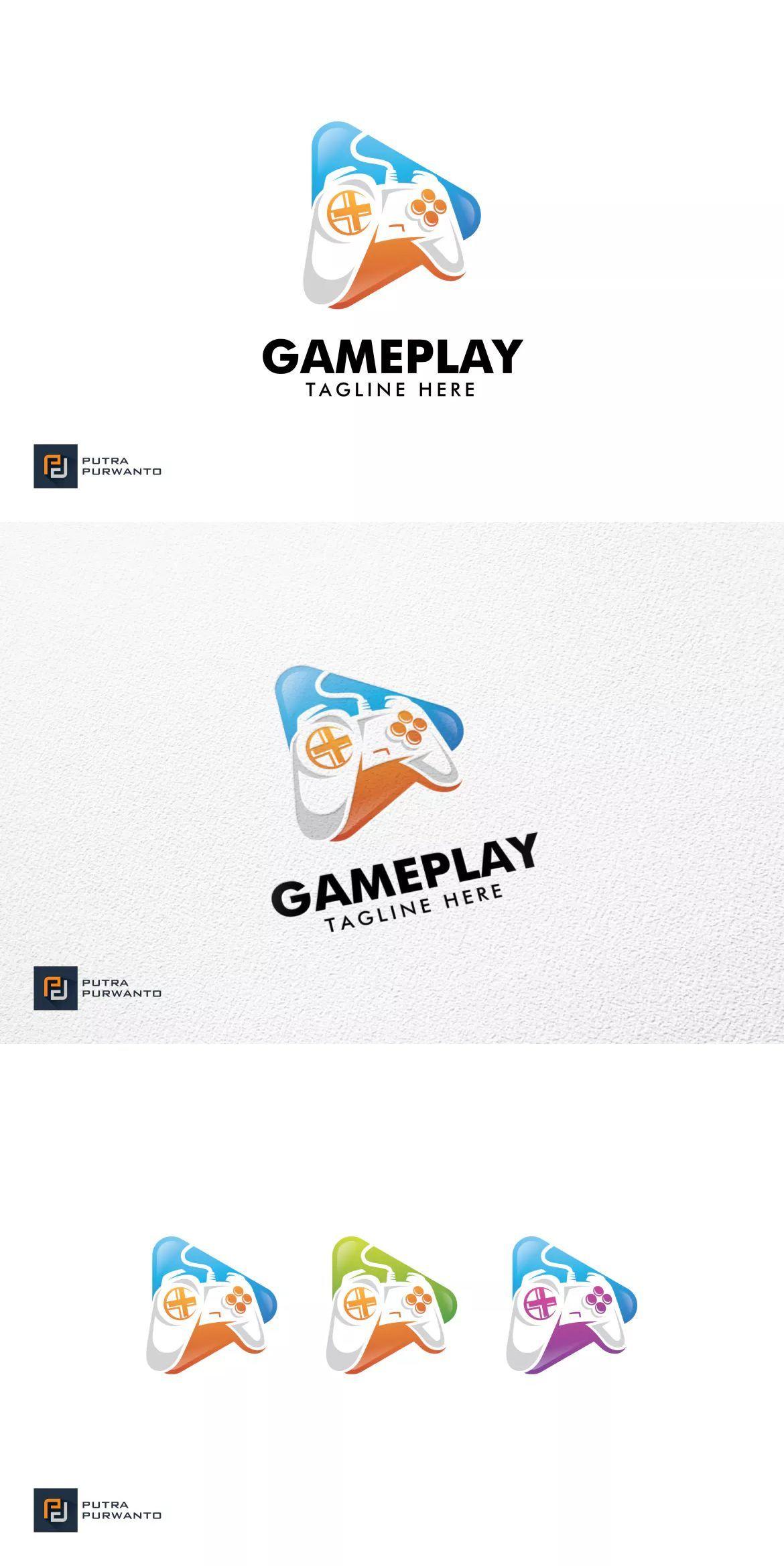 Gameplay Logo - Gameplay Template AI, EPS colour variations% Re