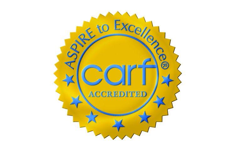 CARF Logo - Center Awarded 3 Year CARF Accreditation. San Fernando Valley