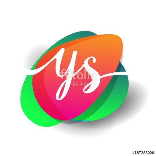 YS Logo - Letter YS logo with colorful splash background, letter combination ...