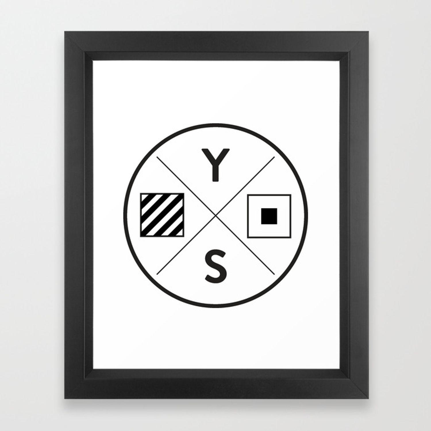 YS Logo - YS Logo - Black Outline Framed Art Print