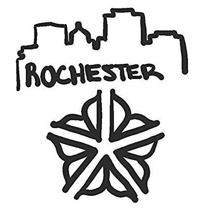 Rochester Logo - hBARSCI Rochester Flower City Vinyl Decal Inches
