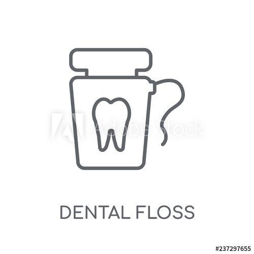 Floss Logo - Dental floss linear icon. Modern outline Dental floss logo concept