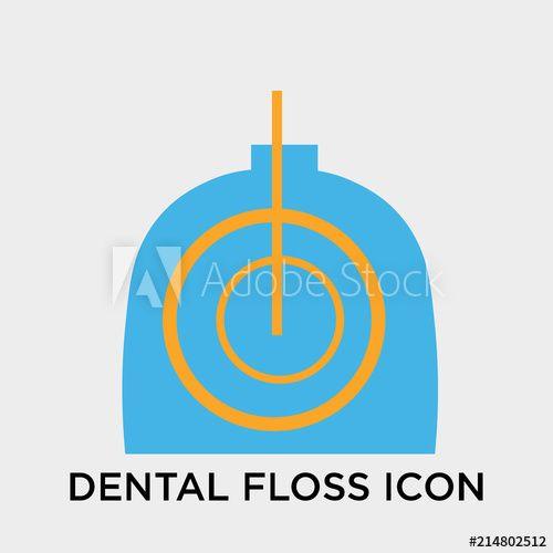 Floss Logo - Dental floss icon vector sign and symbol isolated on white ...