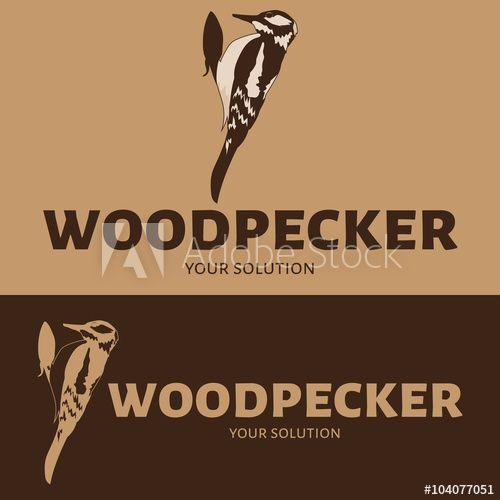 Woodpecker Logo - Vector woodpecker logo. A logo in the shape of a woodpecker - Buy ...