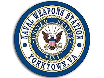 Yorktown Logo - American Vinyl Round Naval Weapons Station Yorktown VA Seal Sticker (Logo  Navy ca)