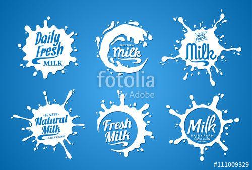 Milk Logo - Milk Logo. Milk, Yogurt or Cream Splashes Stock image and royalty