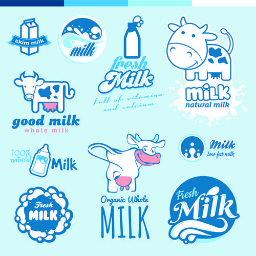 Milk Logo - Creative milk labels with logos design vector 01 free download