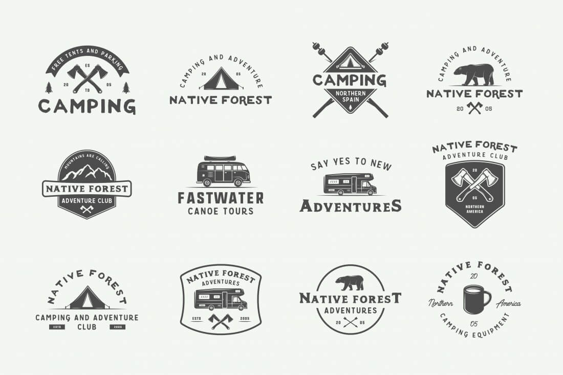 Camping Logo - Adventure and Camping Logo Creation Kit - only $14! - MightyDeals