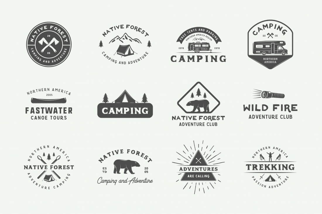 Camping Logo - Adventure and Camping Logo Creation Kit - only $14! - MightyDeals