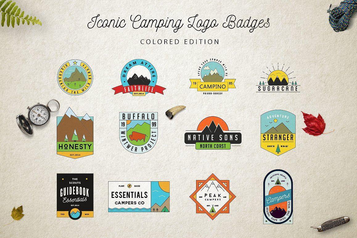 Camping Logo - Iconic Camping Logo Badges 2 / Mountain Logo / Vintage logo