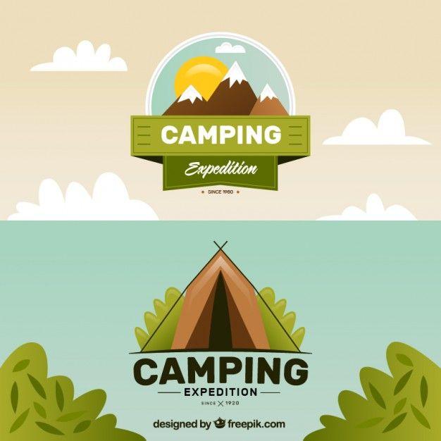 Camping Logo - Hand drawn camping logo templates