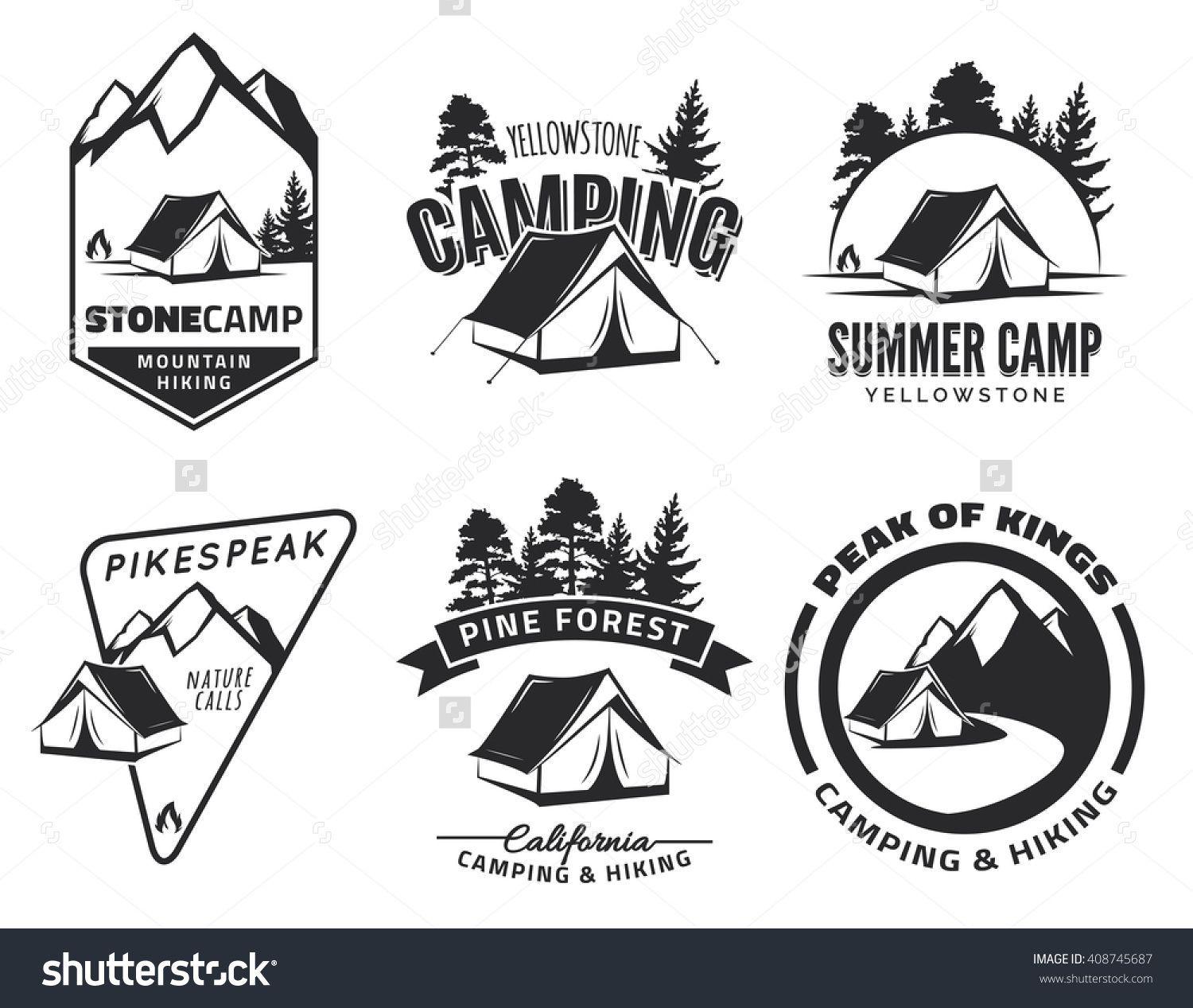 Camping Logo - Set of vintage camping and outdoor adventure emblems, logos