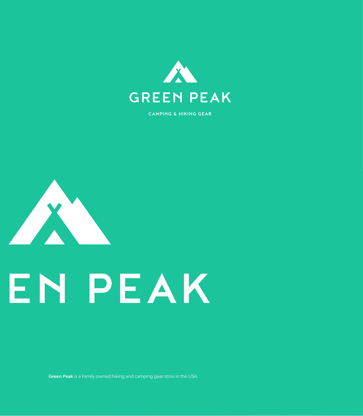 Camping Logo - Green Peak - Outdoor, Hiking and camping logo | Deividas Bielskis