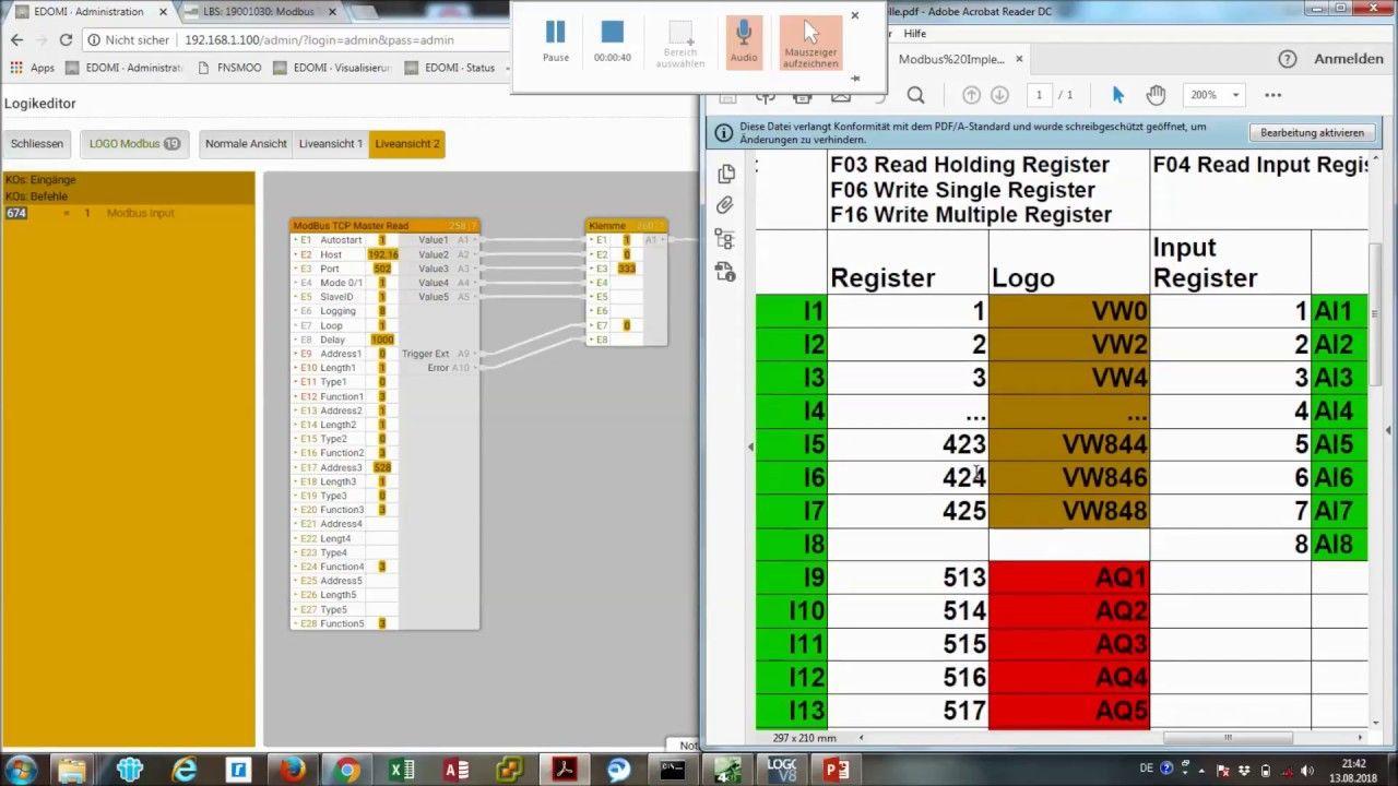 Modbus Logo - Siemens LOGO 0BA8.FS4 an EDOMI per Modbus anbinden