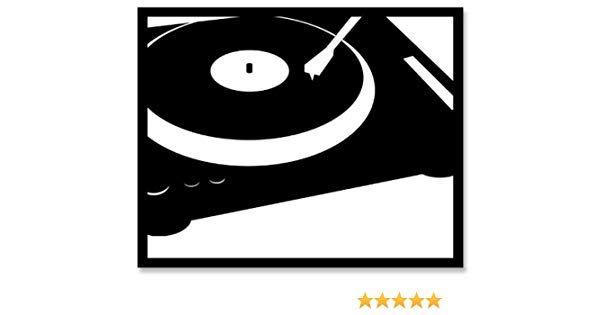 Turntable Logo - Vinyl TURNTABLE Logo Sticker (dj vinyl music edm dance)