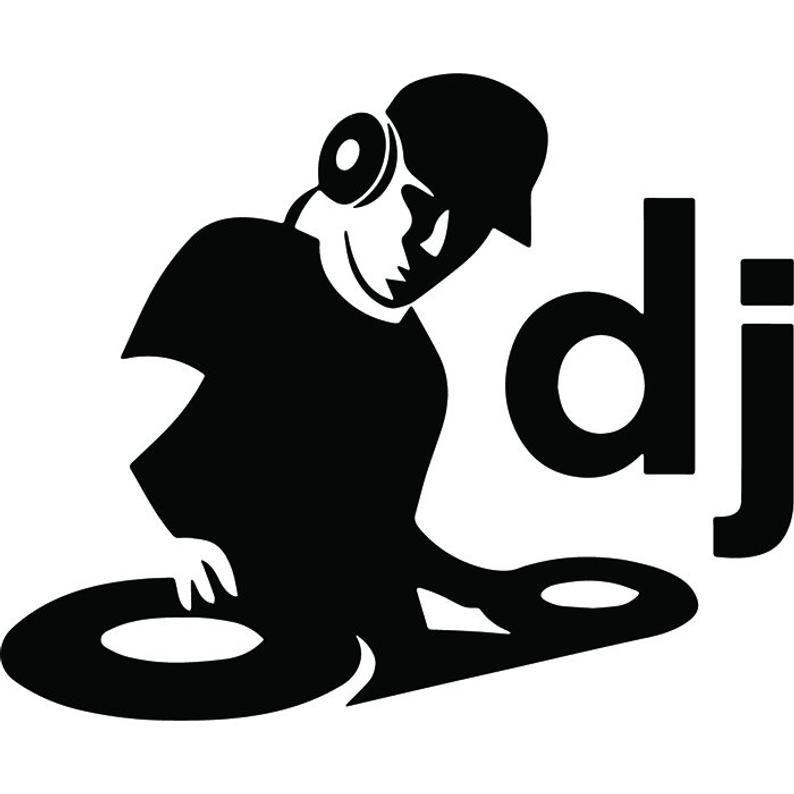 DJ Logo - DJ Deejay Logo #4 Turntable Record Player Mixer Disc Jockey Spinning  Scratching Album Vinyl Music Club .SVG .EPS Vector Cricut Cut Cutting