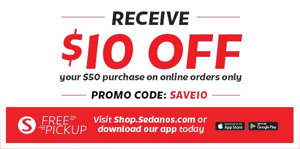 Sedano's Logo - promo-10-off-50-online - Sedano's Supermarkets