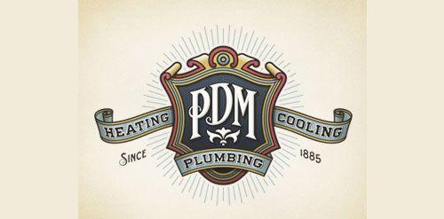 PDM Logo - PDM Plumbing Heating & Cooling. Logo design. Logos design, Vintage