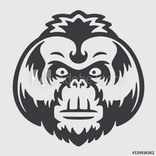 Chimpanzee Logo - Orangutan Ape Chimpanzee Head Logo Mascot Emblem - Buy this stock ...