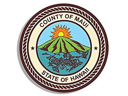 Maui Logo - American Vinyl Round County of Maui Hawaii Seal Sticker (Decal Logo  Insignia hi)