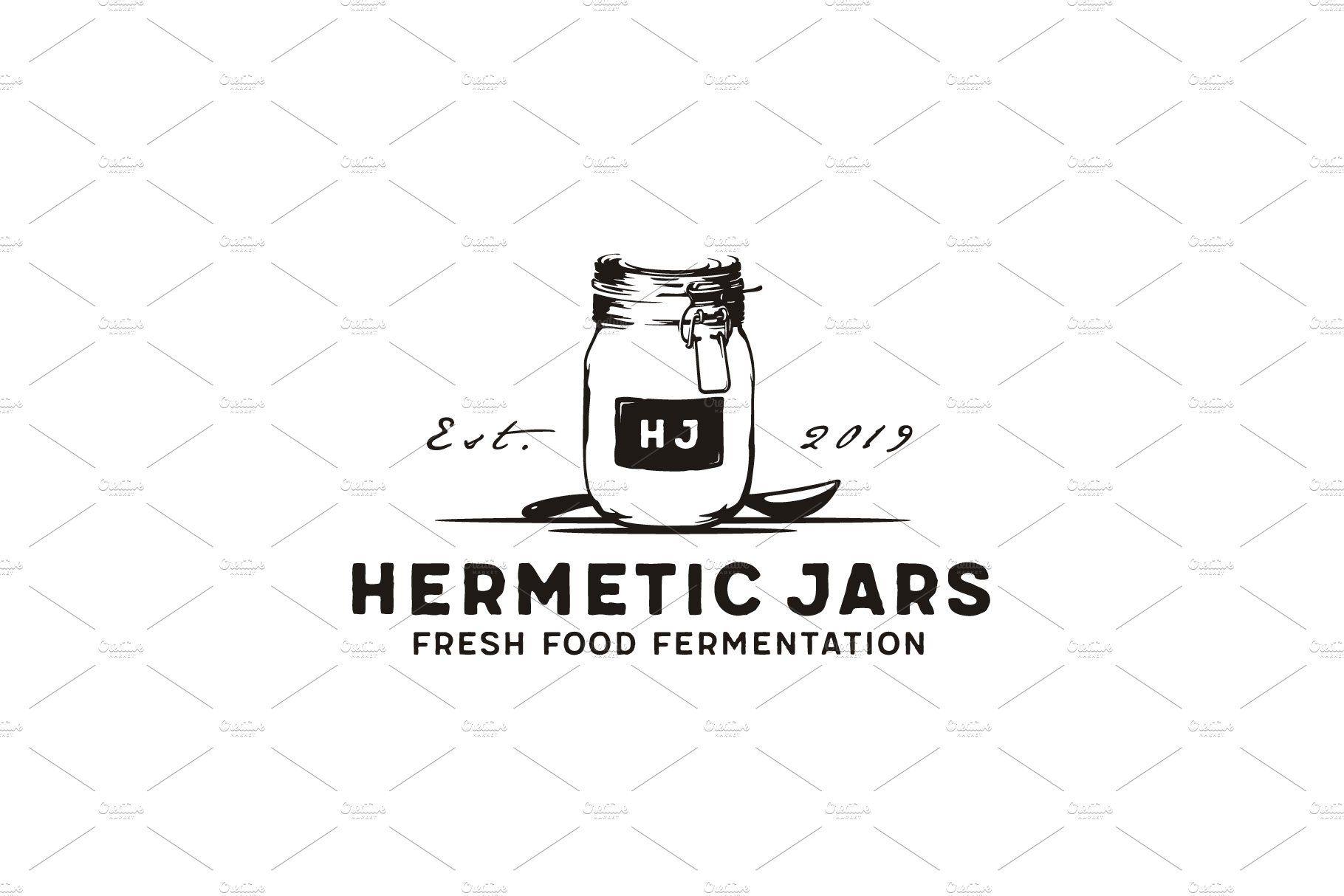 Jar Logo - Hand Drawn Hermatic Glass Jar logo