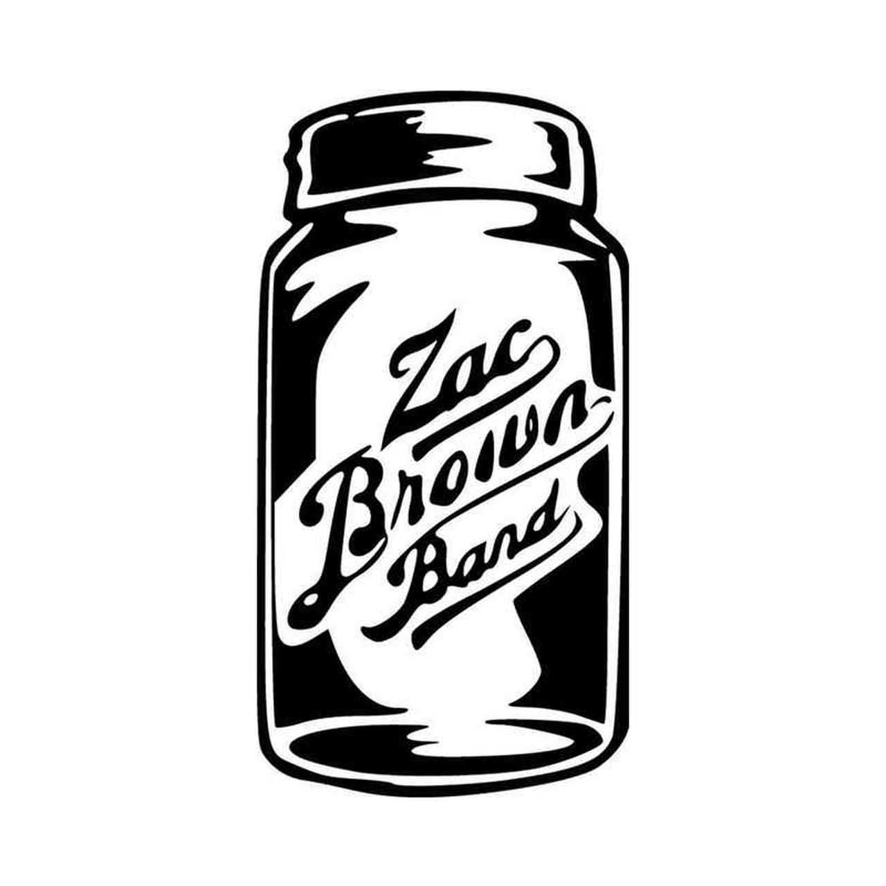 Jar Logo - Zac Brown Mason Jar Band Logo Vinyl Decal Sticker