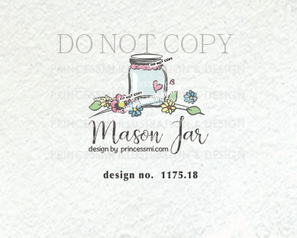 Jar Logo - mason jar logo, custom Jar logo design hand drawn, handmade candle ...