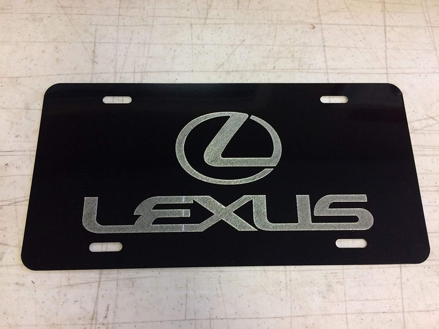 Yx Logo - Amazon.com : Chik yx Lexus Logo Car Tag on Black Aluminum License