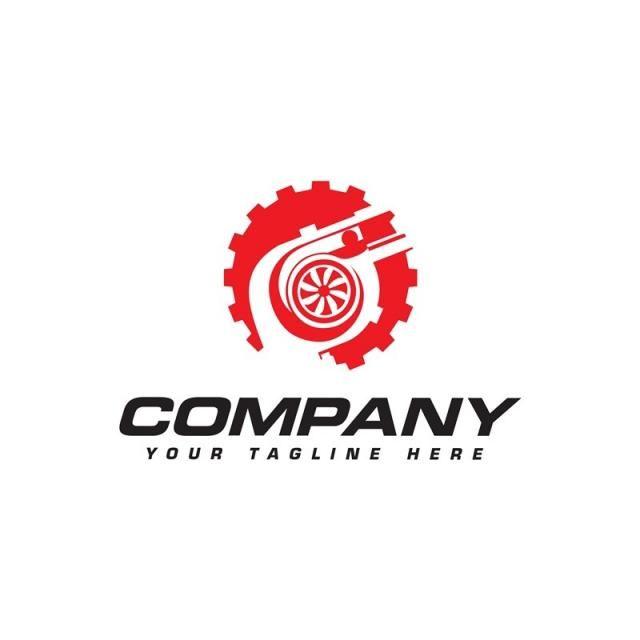 Performance Logo - turbocharger and gear logo. Automotive performance logo Template