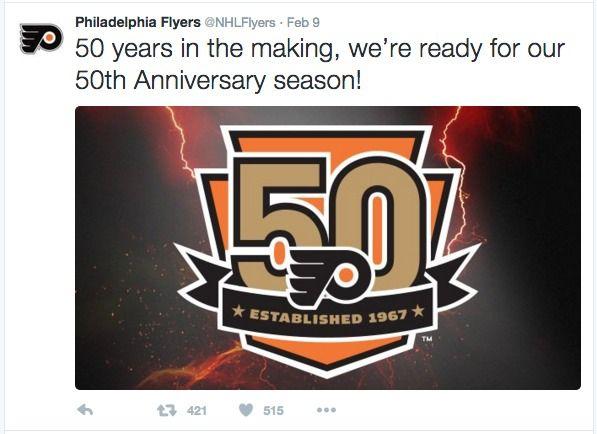 Anniversary Logo - Philadelphia Flyers 50th Anniversary logo designed by Hypno - Hypno ...