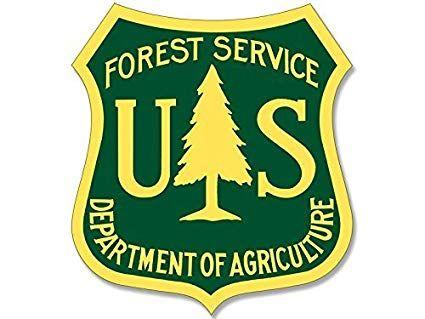 Forestry Logo - Yellow & Green US Forest Service Shield Shaped Sticker