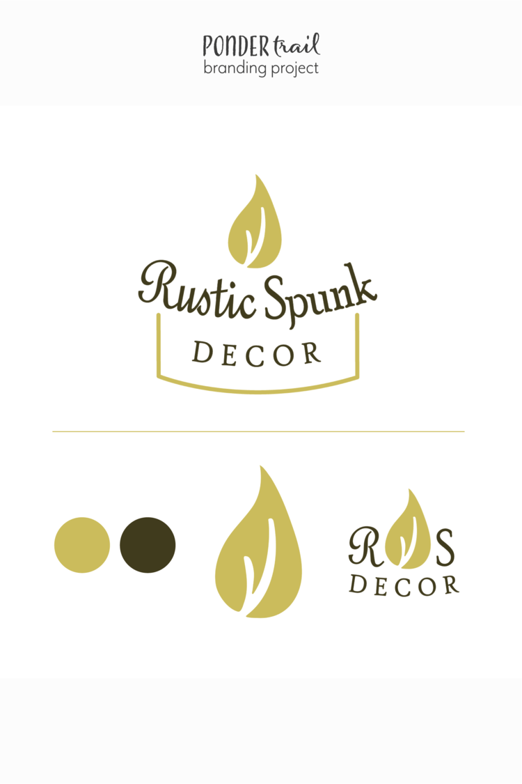 Ponder Logo - Branding Project: Logo Suite for Rustic Spunk Decor. Ponder Trail