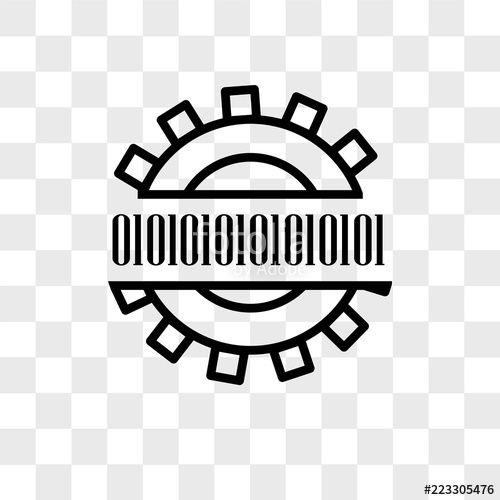 Binary Logo - Binary code vector icon isolated on transparent background, Binary