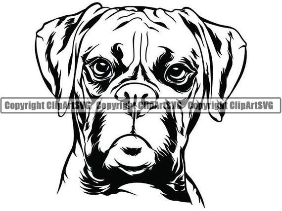 Canine Logo - Boxer #5 Dog Breed K-9 Animal Pet Hound Pedigree Canine Logo Cartoon Mascot  Logo .SVG .PNG Digital Clipart Vector Cricut Cut Cutting File