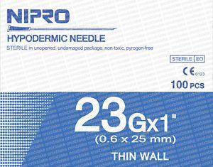 Nipro Logo - Details about Box of 100 NIPRO HYPODERMIC NEEDLE SYRINGE 23G x 1 (0.6x25 mm)