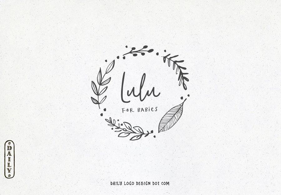 Leafy Logo - Hand Drawn Style Leafy Wreath Logo Design by Daily Logo Design