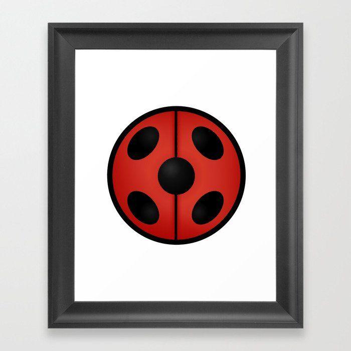 Ladybug Logo - Miraculous Ladybug Logo Framed Art Print by asticou
