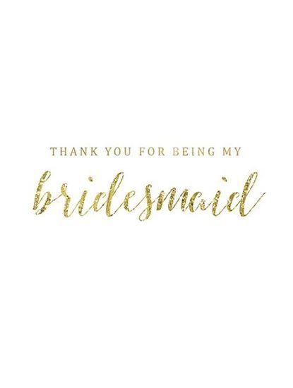 Bridesmaid Logo - Gold Thank You Bridesmaid