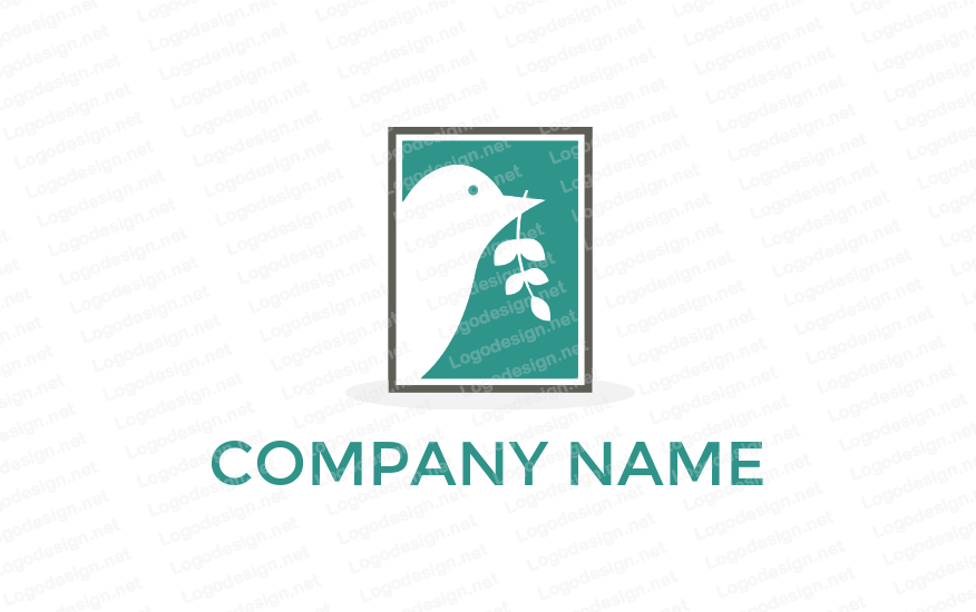 Leafy Logo - bird with leafy branch in beak | Logo Template by LogoDesign.net