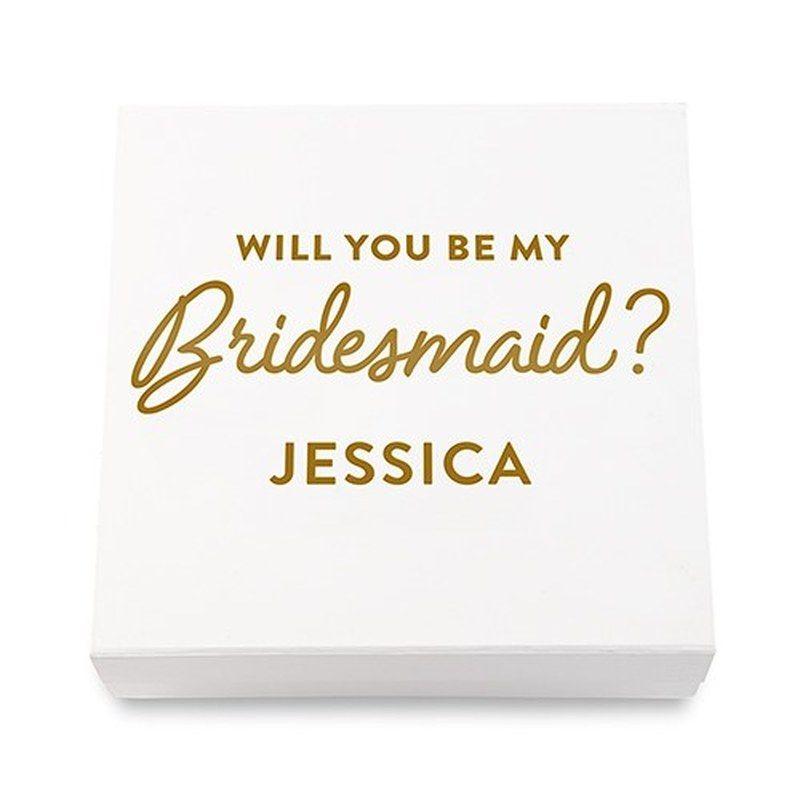 Bridesmaid Logo - Premium Gift Box - Will You Be My Bridesmaid In Metallic Gold