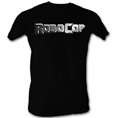 RoboCop Logo - Robocop Logo In Silver Cotton T Shirt Black Adult Men's